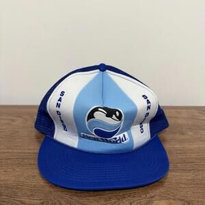 Vintage 80s Orca Sea World Mesh Trucker Hat White Men’s